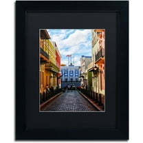 Trademark Fine Art "Old San Juan 7" Canvas Art by CATeyes, Black Matte, Black Frame