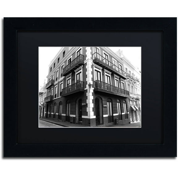 Trademark Fine Art "Old San Juan 9" Canvas Art by CATeyes, Black Matte, Black Frame