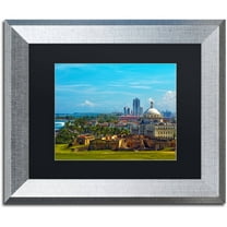 Trademark Fine Art "Old San Juan" Canvas Art by CATeyes, Black Matte, Silver Frame