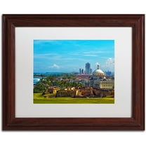Trademark Fine Art "Old San Juan" Canvas Art by CATeyes, White Matte, Wood Frame