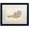 thumbnail image 1 of Trademark Fine Art 'Old Sheet Music Map of Austria' Canvas Art by Michael Tompsett, White Matte, Black Frame, 1 of 4