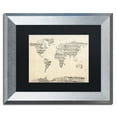 thumbnail image 1 of Trademark Fine Art "Old Sheet Music World Map" Canvas Art by Michael Tompsett Black Matte, Silver Frame, 1 of 2