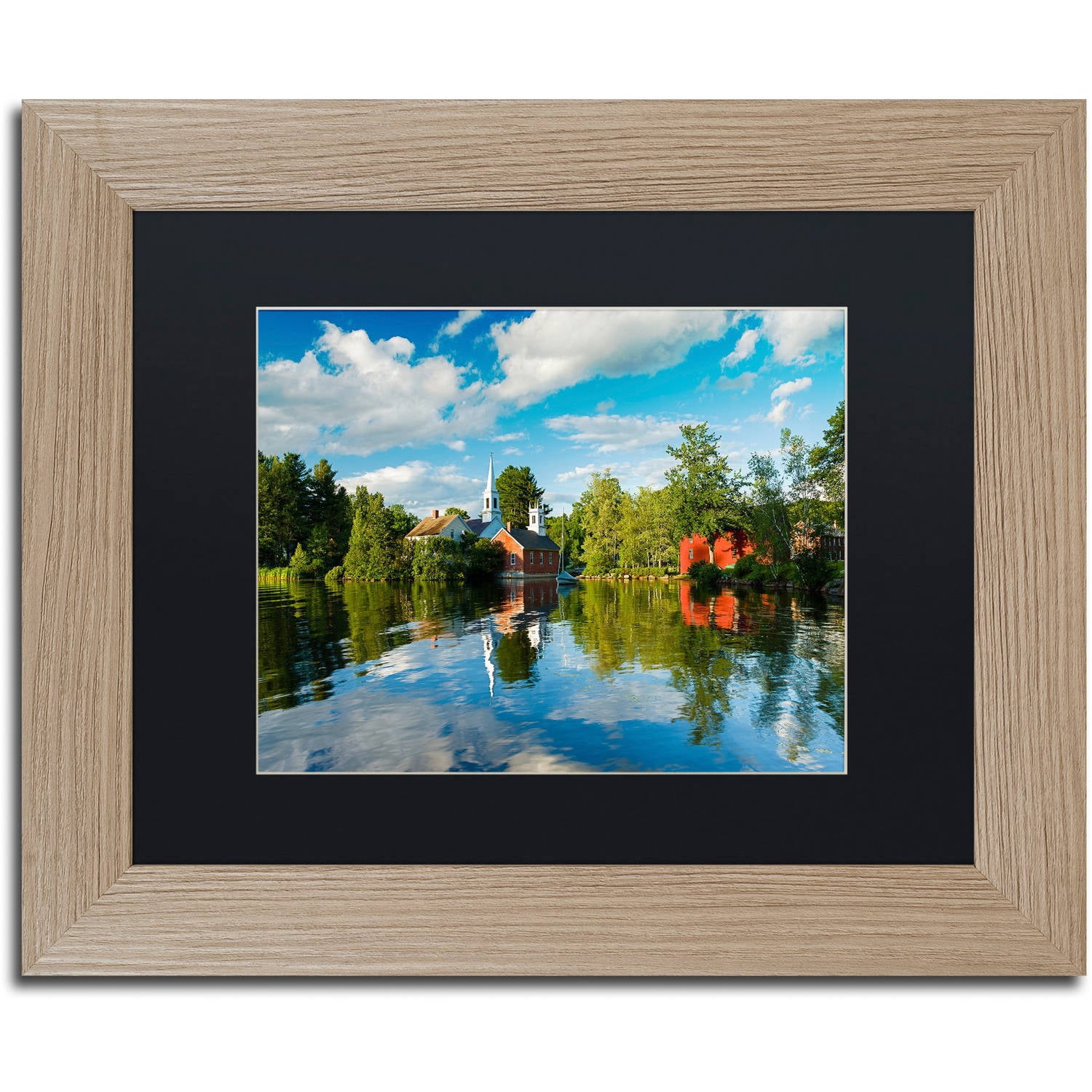 Trademark Fine Art "Old Town Reflection" Canvas Art by Michael Blanchette Photography Black Matte, Birch Frame