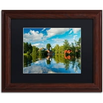 Trademark Fine Art "Old Town Reflection" Canvas Art by Michael Blanchette Photography Black Matte, Wood Frame