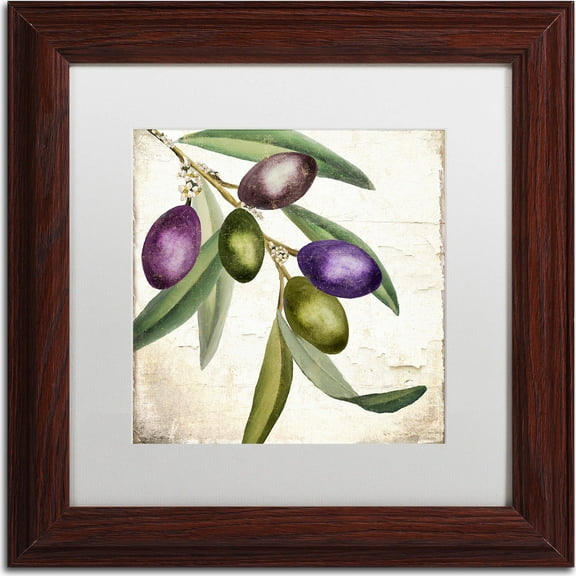 Trademark Fine Art "Olive Branch I" Canvas Art by Color Bakery, White Matte, Wood Frame