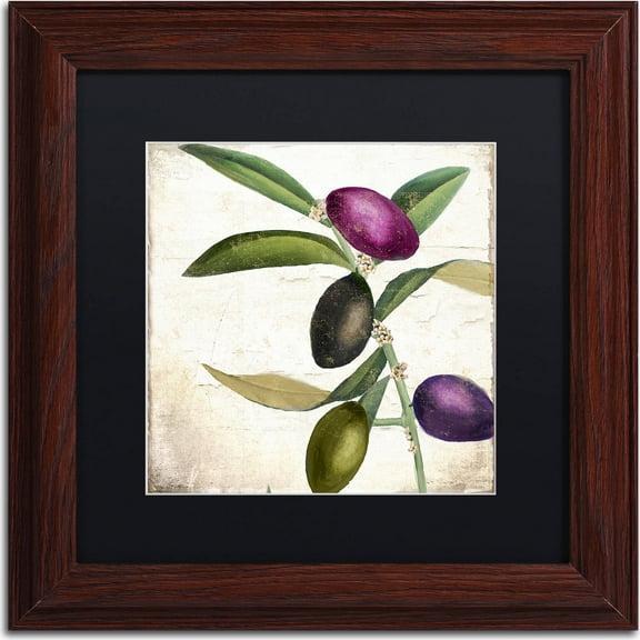 Trademark Fine Art "Olive Branch II" Canvas Art by Color Bakery, Black Matte, Wood Frame