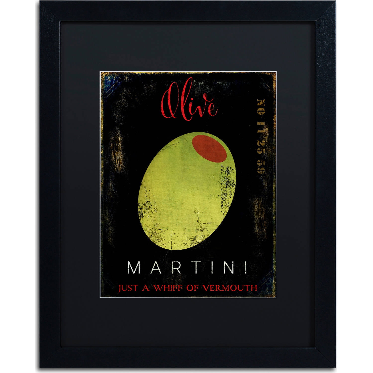 Trademark Fine Art "Olive Martini I" Canvas Art by Color Bakery, Black Matte, Black Frame