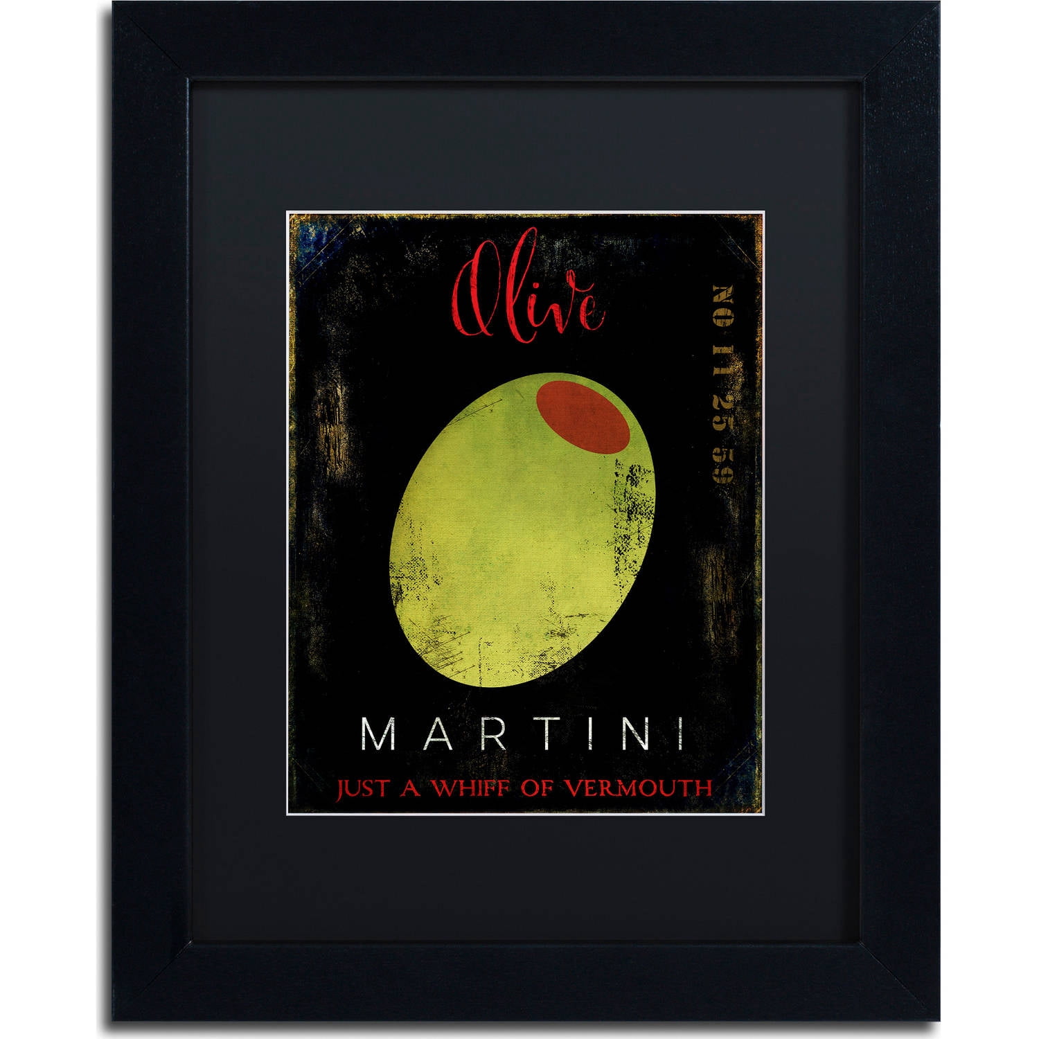 Trademark Fine Art "Olive Martini I" Canvas Art by Color Bakery, Black Matte, Black Frame