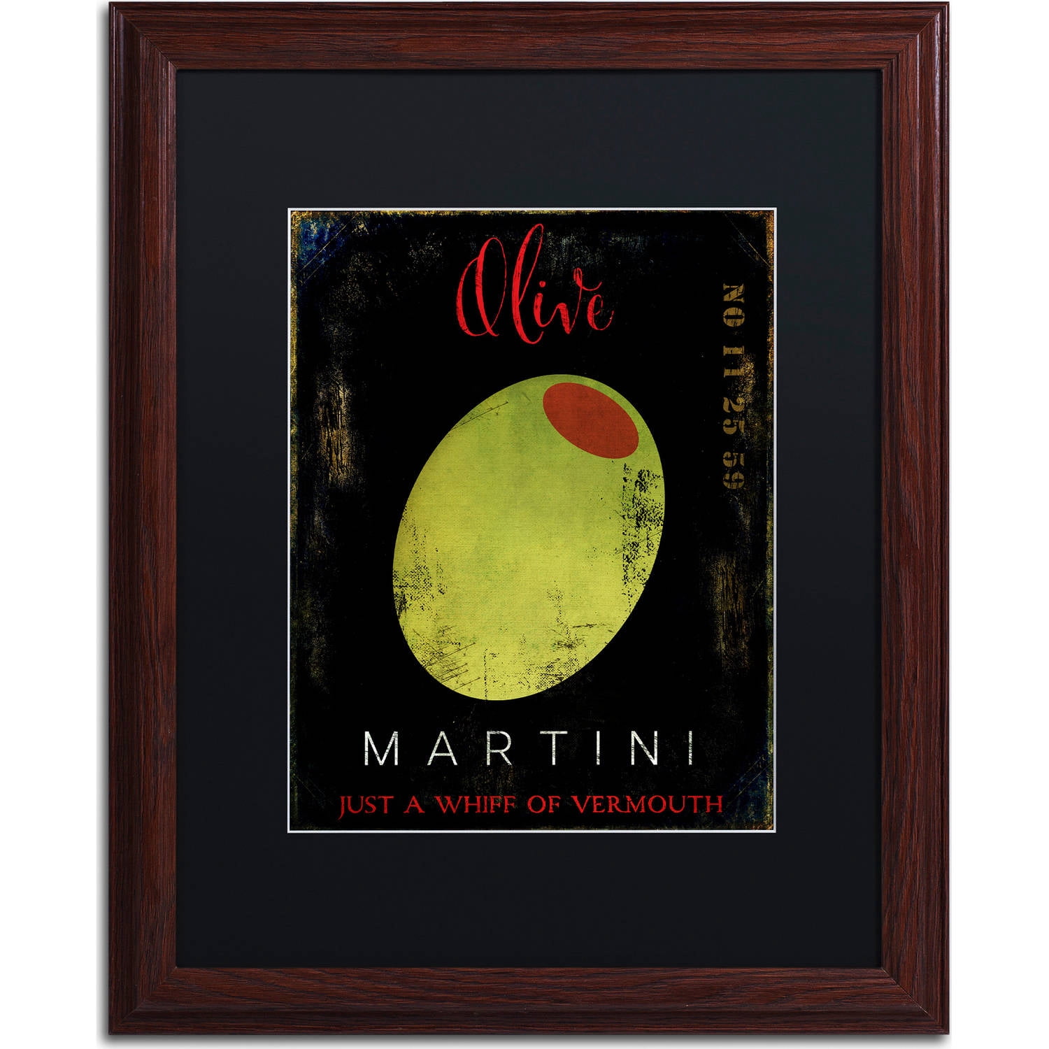 Trademark Fine Art "Olive Martini I" Canvas Art by Color Bakery, Black Matte, Wood Frame