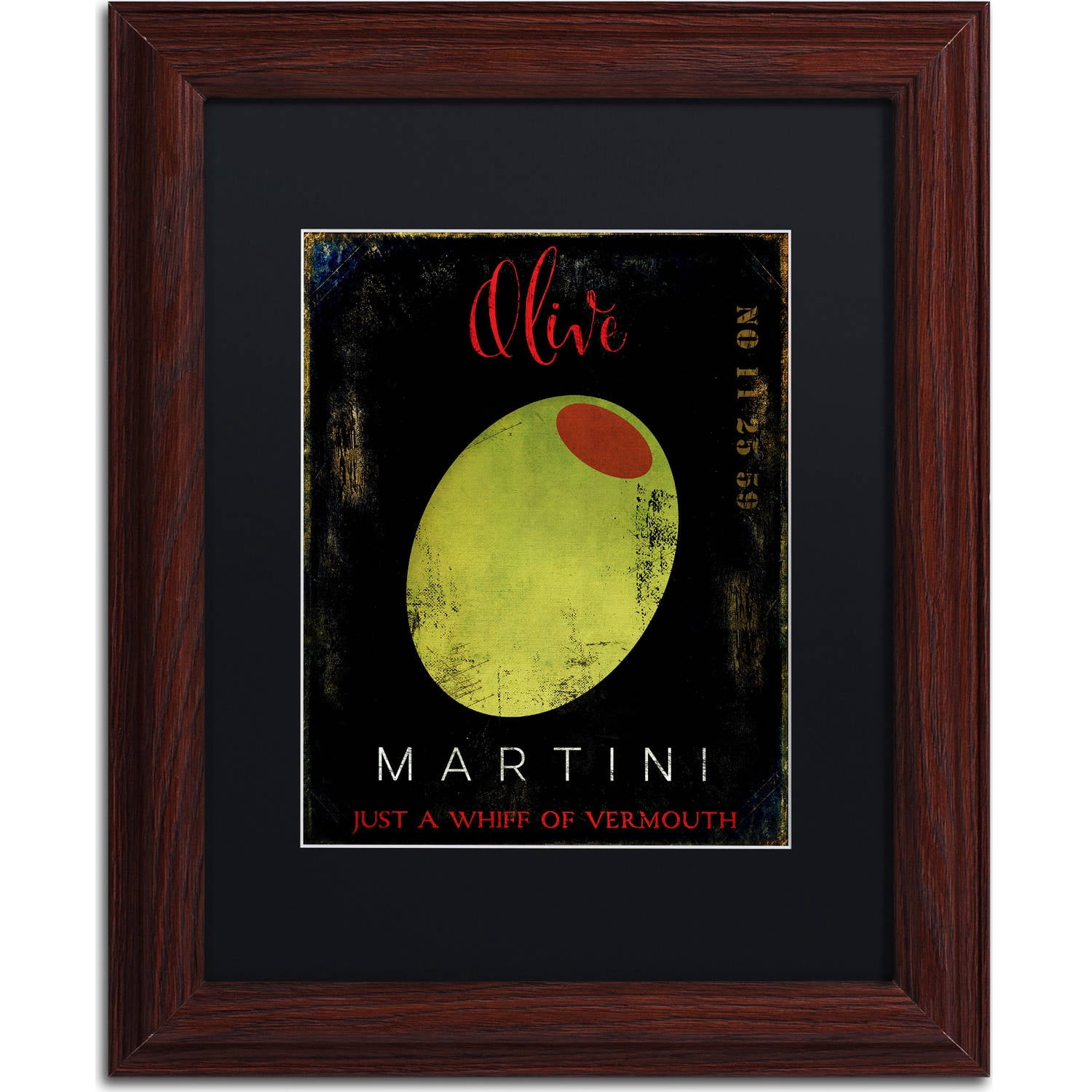 Trademark Fine Art "Olive Martini I" Canvas Art by Color Bakery, Black Matte, Wood Frame