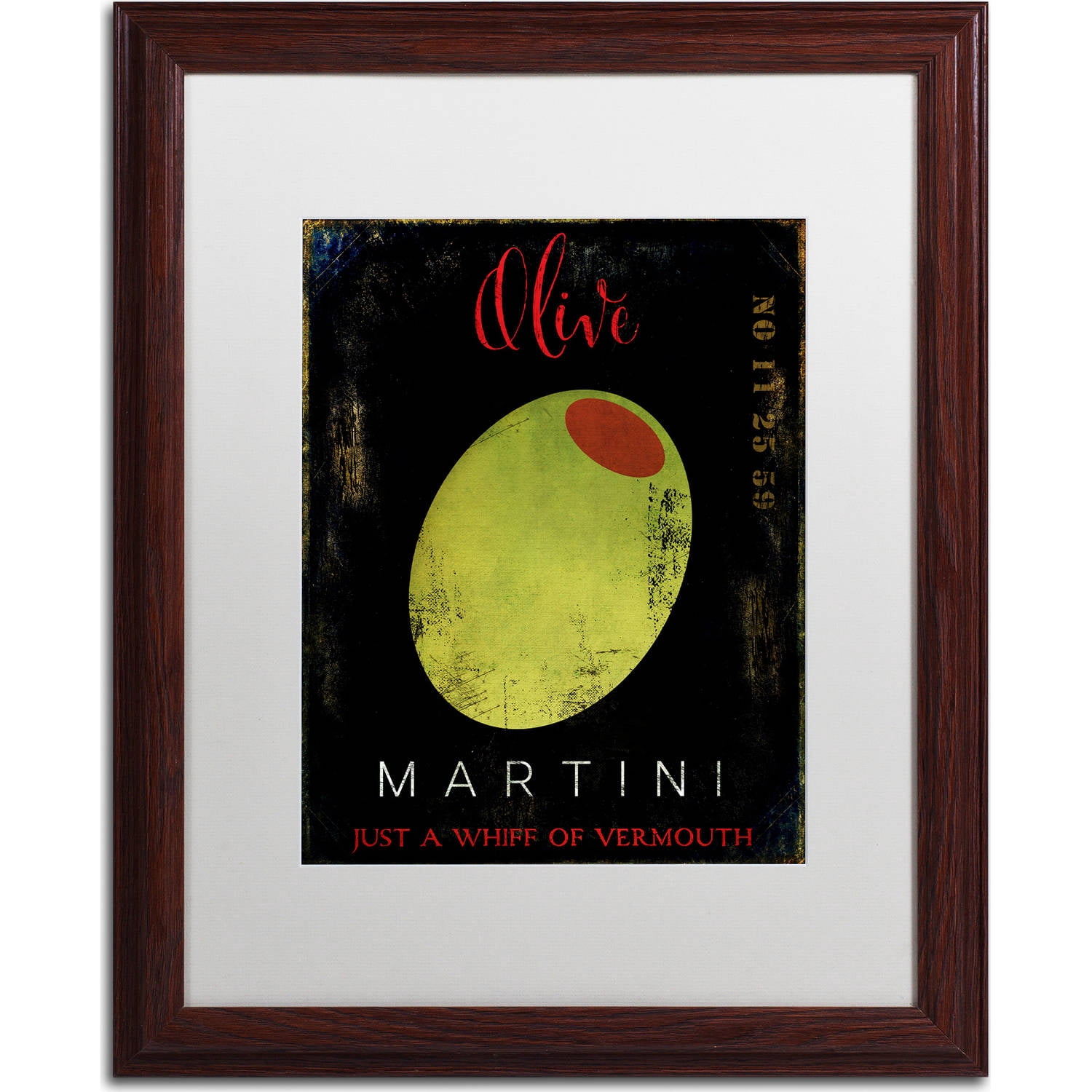 Trademark Fine Art "Olive Martini I" Canvas Art by Color Bakery, White Matte, Wood Frame