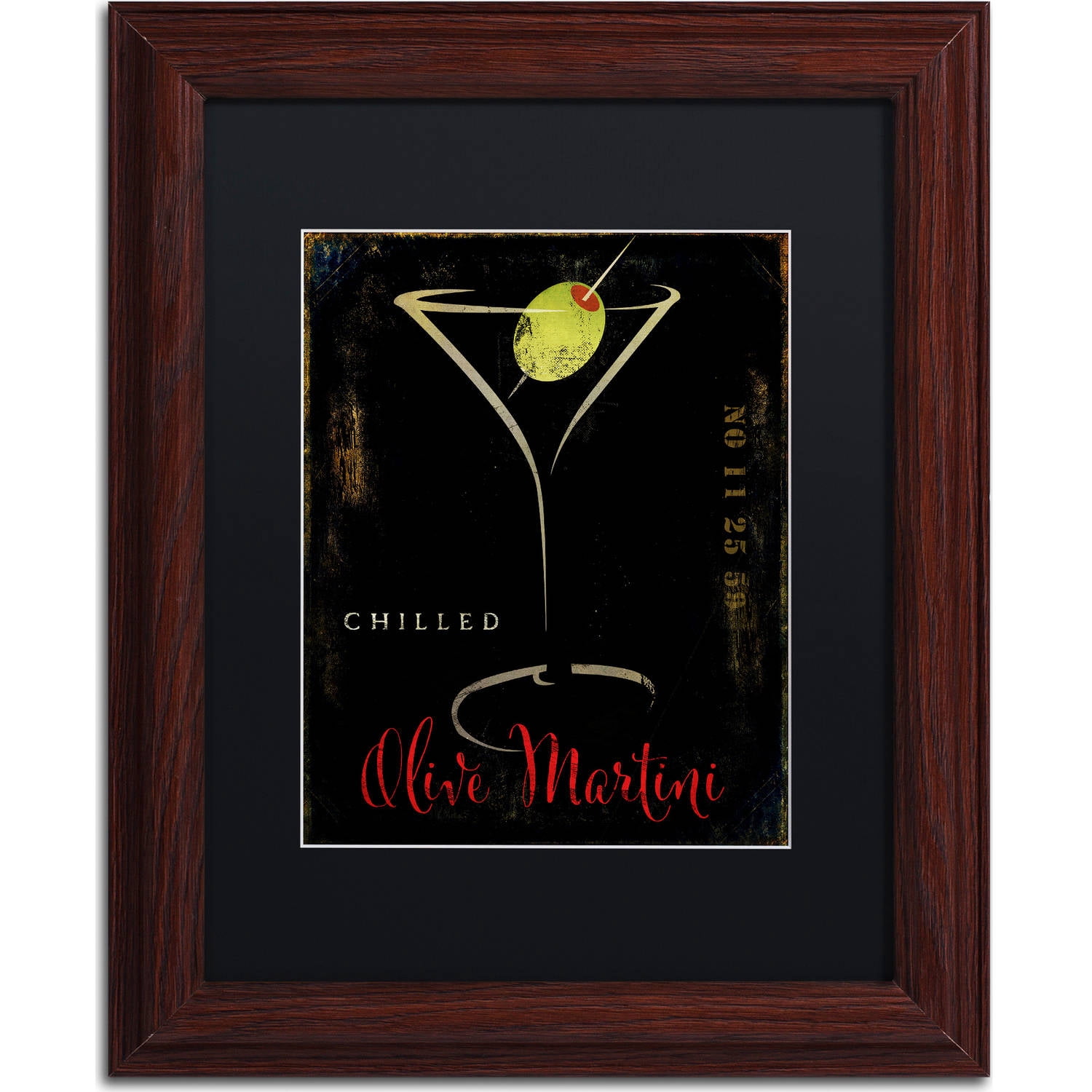 Trademark Fine Art "Olive Martini II" Canvas Art by Color Bakery, Black Matte, Wood Frame