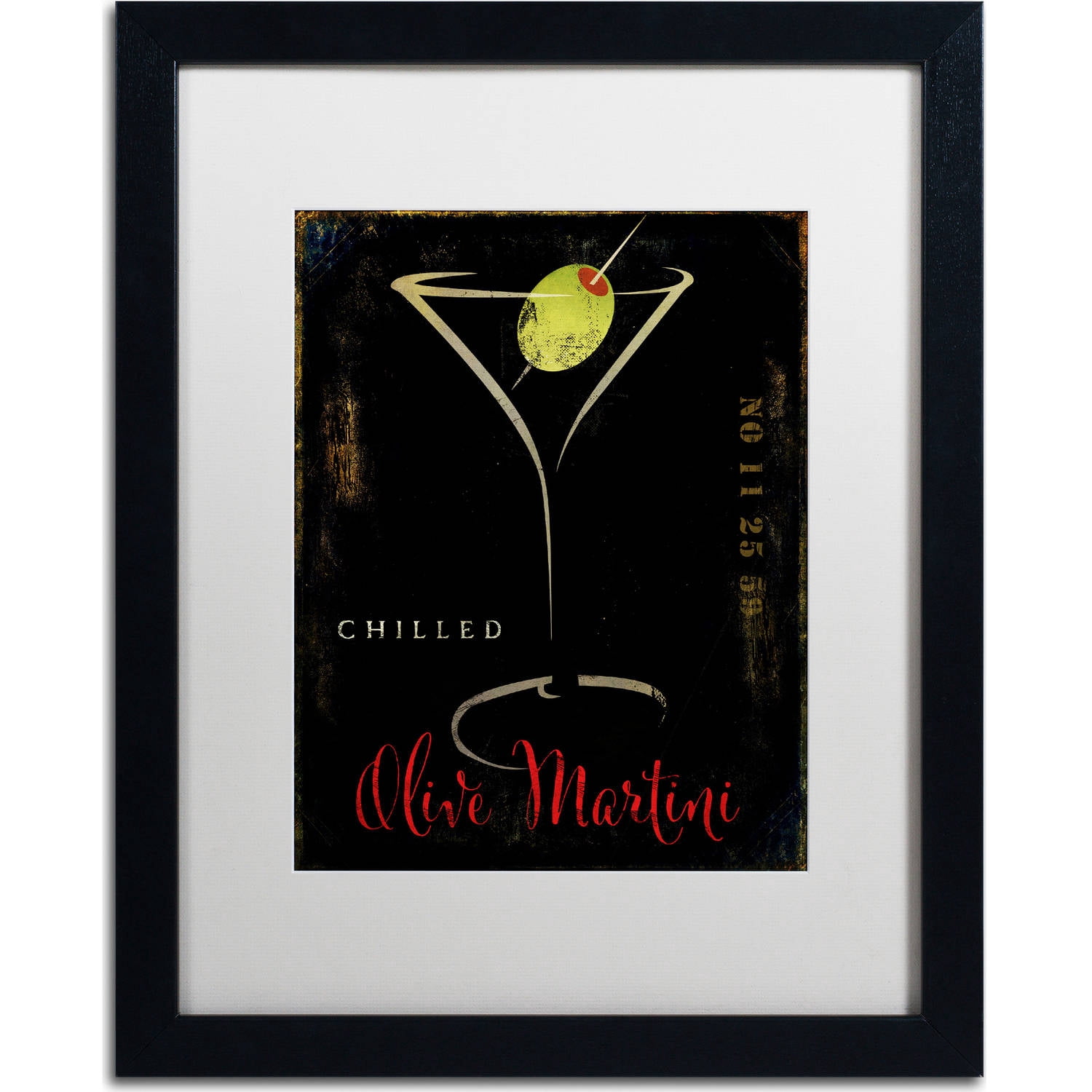 Trademark Fine Art "Olive Martini II" Canvas Art by Color Bakery, White Matte, Black Frame