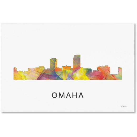 Trademark Fine Art 'Omaha Nebraska Skyline WB-1' Canvas Art by Marlene Watson