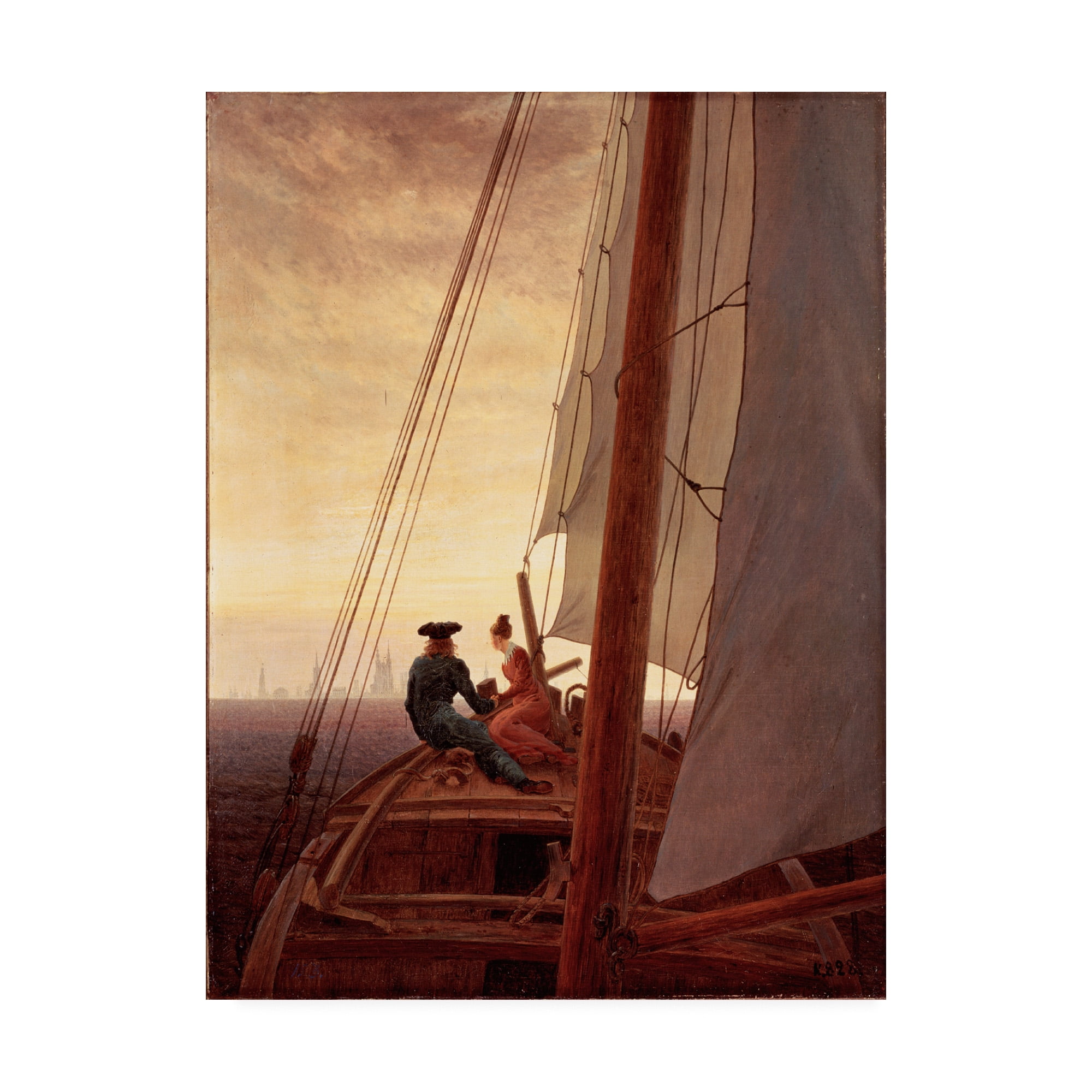 Trademark Fine Art 'On a Sailing Ship' Canvas Art by Friedrich