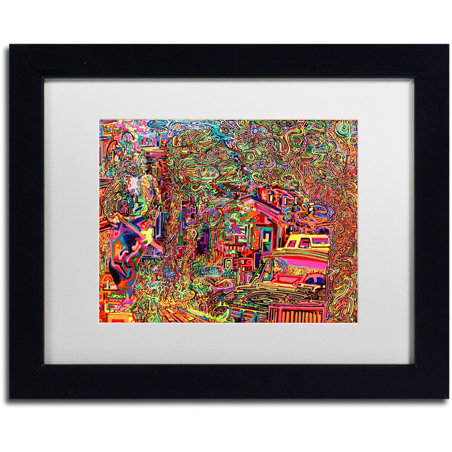 Trademark Fine Art "One Inch Further" Canvas Art by Josh Byer, White Matte, Black Frame