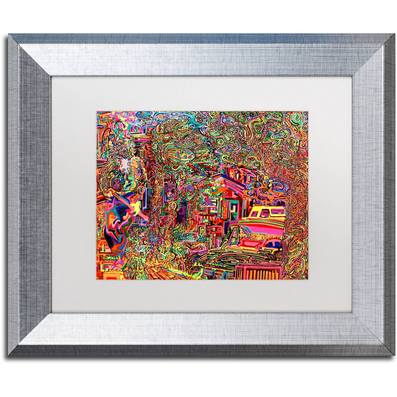 Trademark Fine Art "One Inch Further" Canvas Art by Josh Byer, White Matte, Silver Frame
