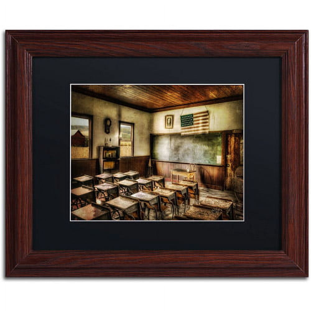 Trademark Fine Art "One Room School" Canvas Art by Lois Bryan, Black Mat, Wood Frame