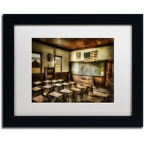 Trademark Fine Art "One Room School" Canvas Art by Lois Bryan, White Mat, Black Frame