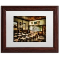 Trademark Fine Art "One Room School" Canvas Art by Lois Bryan, White Mat, Wood Frame