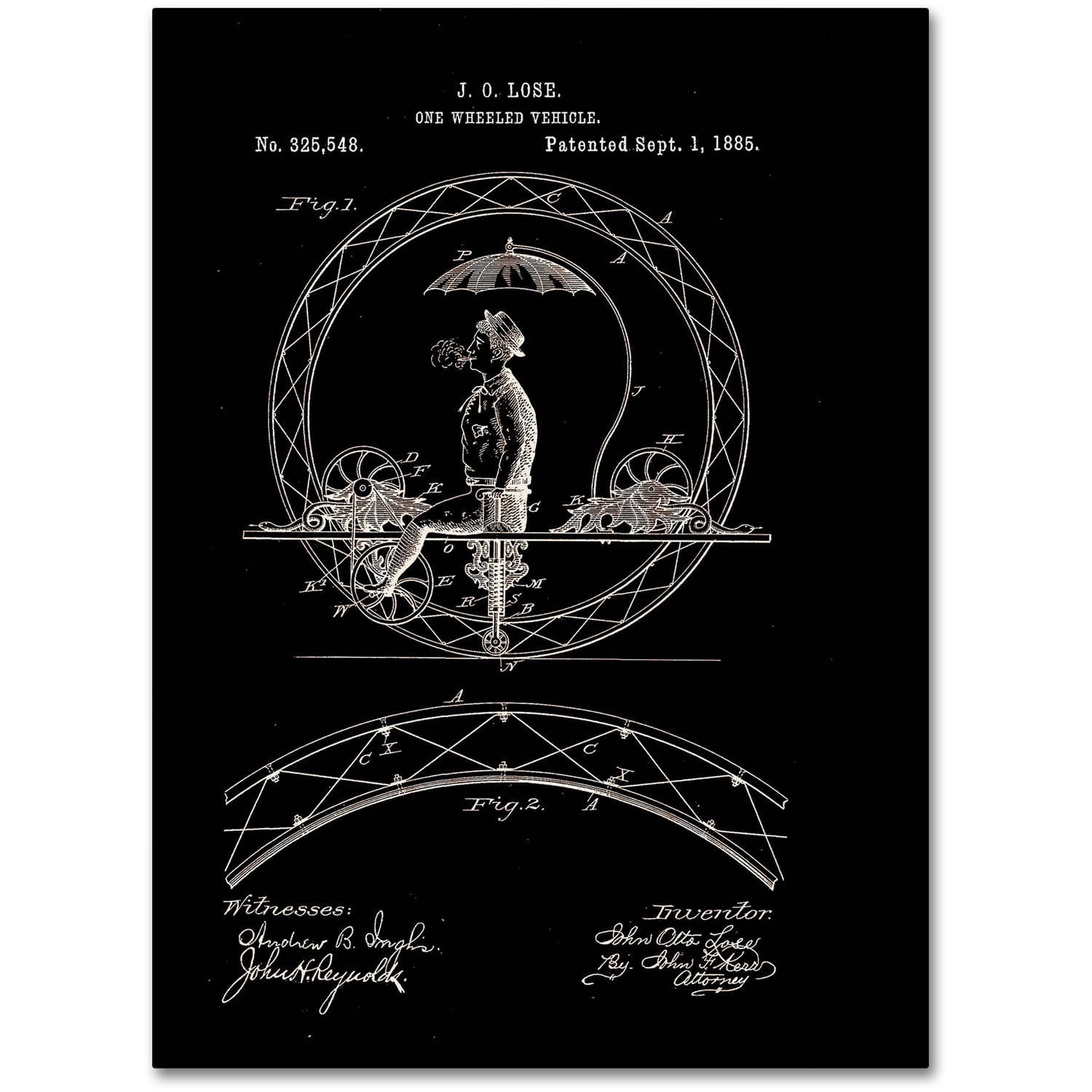 Claire Doherty Black Patent One-Wheeled Vehicle Canvas Art
