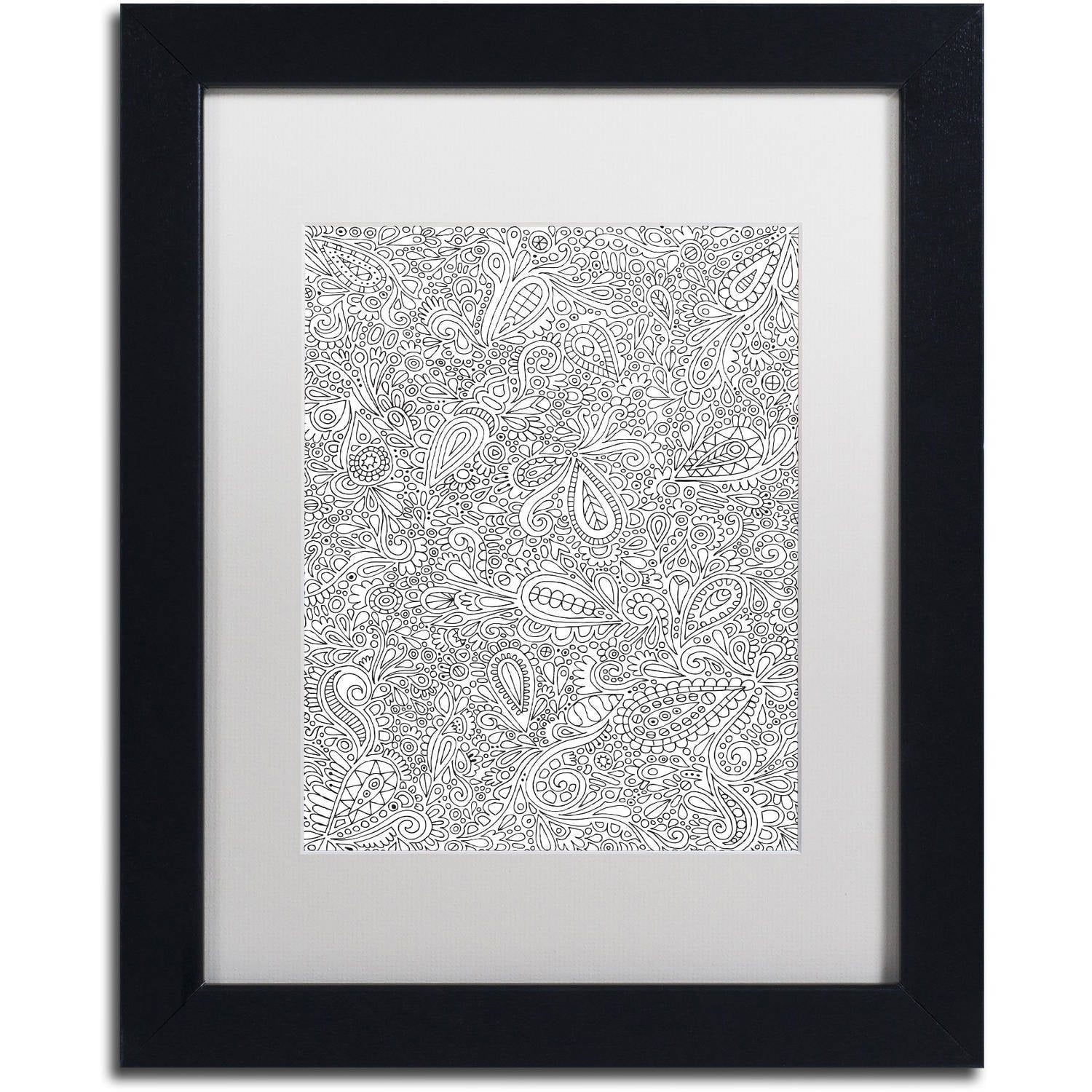 Trademark Fine Art "Oodles of Doodles" Canvas Art by Hello Angel, White Matte, Black Frame