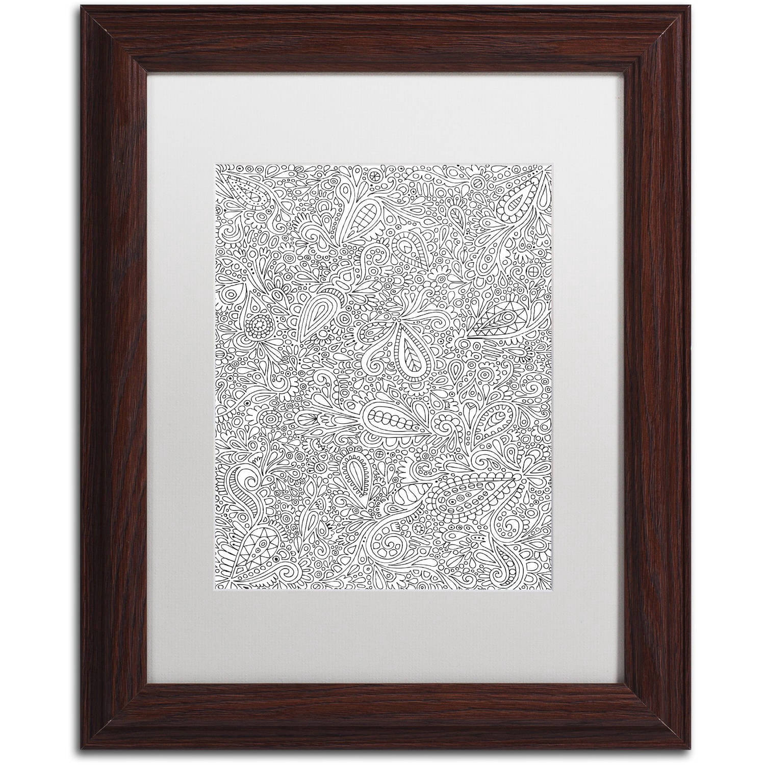 Trademark Fine Art "Oodles of Doodles" Canvas Art by Hello Angel, White Matte, Wood Frame