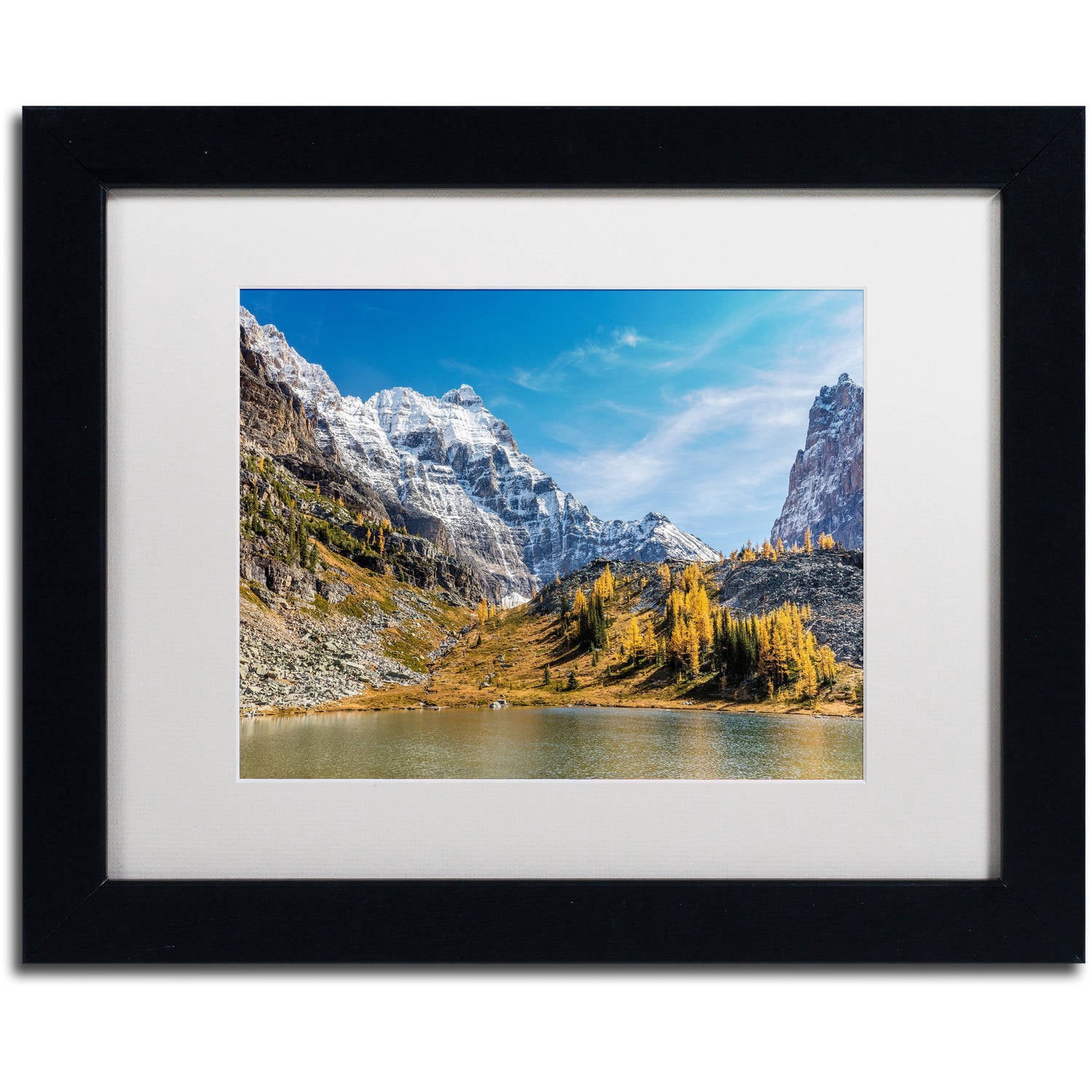 Trademark Fine Art 'Opabin Plateau Autumn' Canvas Art by Pierre Leclerc, White Matte, Black Frame