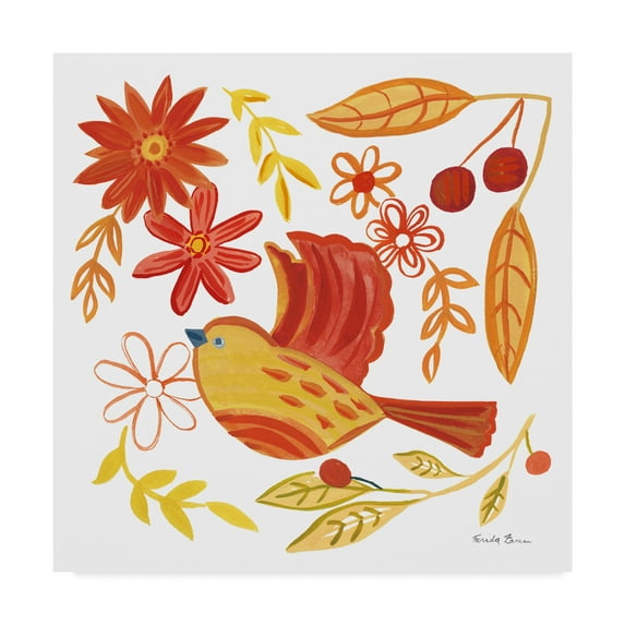 Trademark Fine Art 'Orange Bird IV' Canvas Art by Farida Zaman