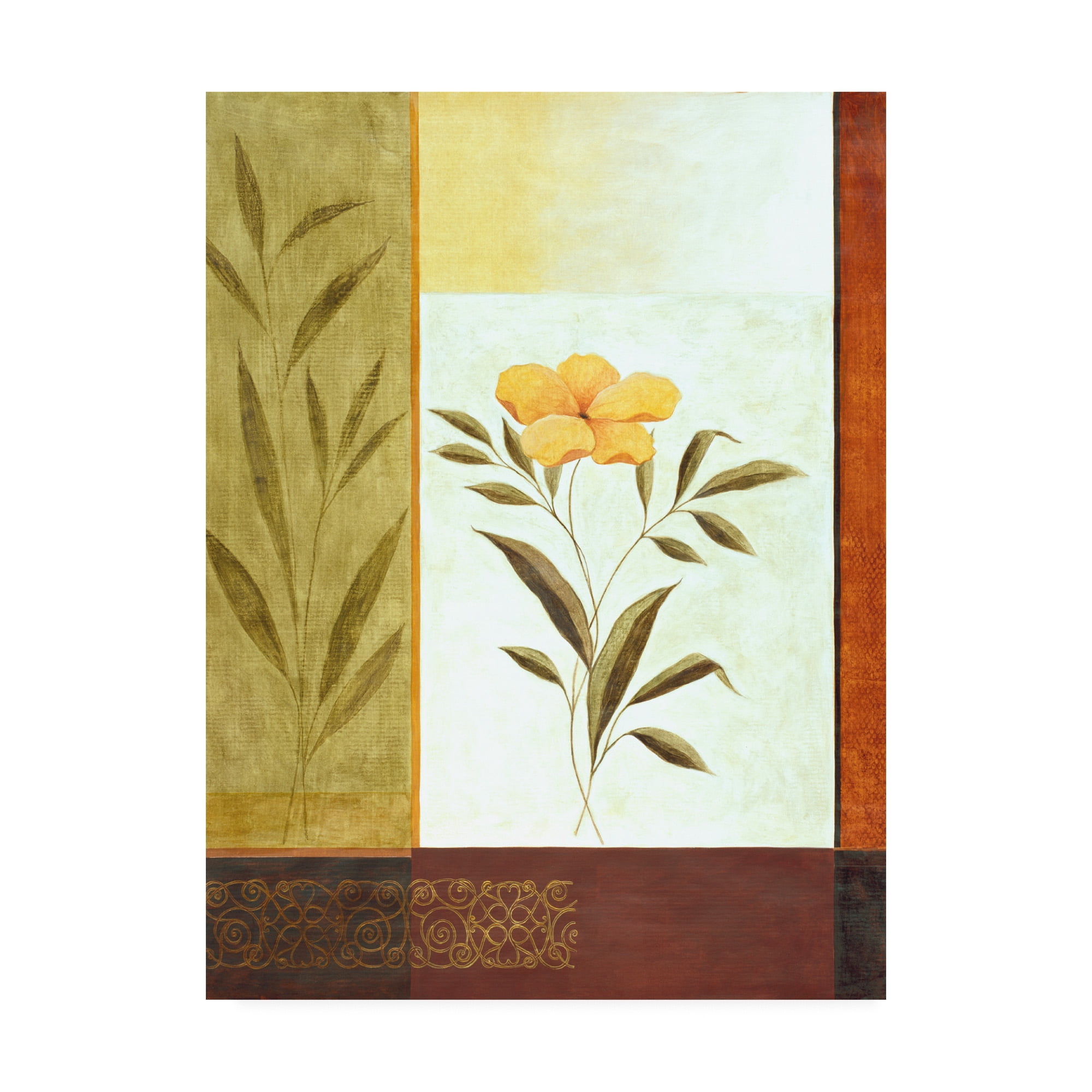 Trademark Fine Art 'Orange Flower And Leaves' Canvas Art by Pablo Esteban