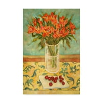 Trademark Fine Art 'Orange Flowers In Glass' Canvas Art by Lorraine Platt