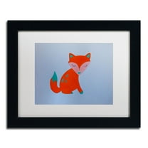 Trademark Fine Art "Orange Fox" Canvas Art by Nicole Dietz White Matte, Black Frame