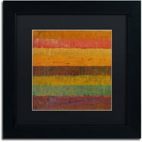 Trademark Fine Art "Orange Line" Canvas Art by Michelle Calkins, Black Matte, Black Frame