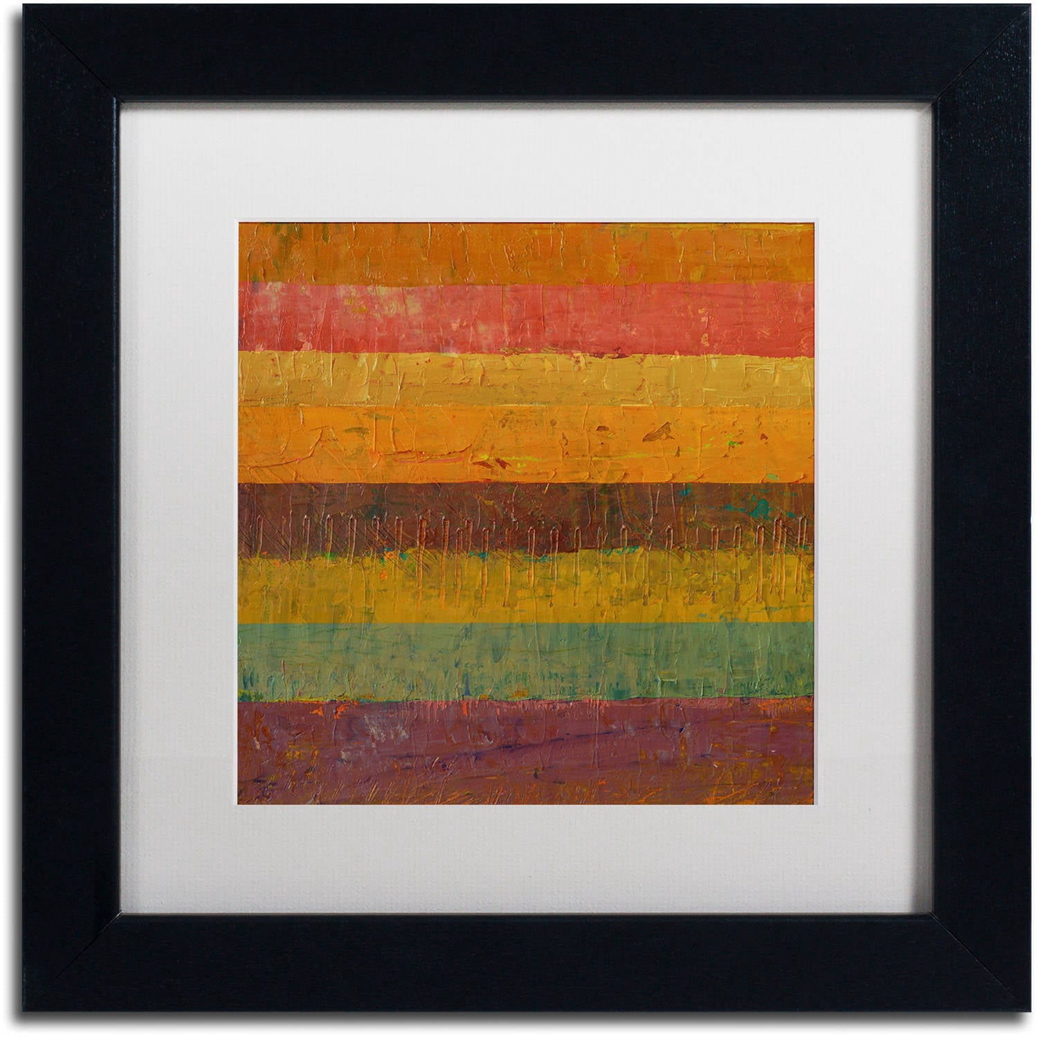 Trademark Fine Art "Orange Line" Canvas Art by Michelle Calkins, White Matte, Black Frame