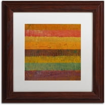Trademark Fine Art "Orange Line" Canvas Art by Michelle Calkins, White Matte, Wood Frame