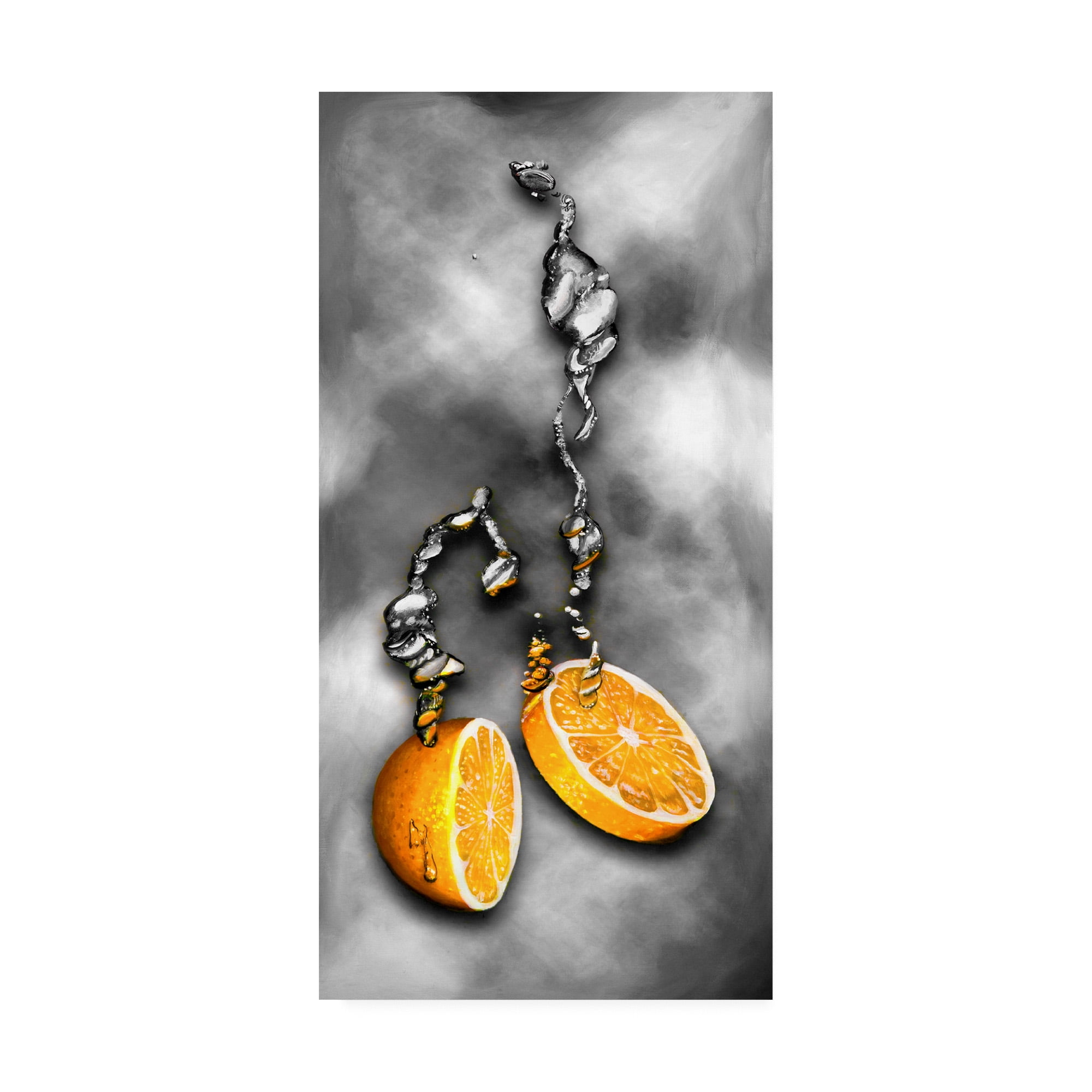 Trademark Fine Art 'Orange Splash over Marble' Canvas Art by Roderick Stevens