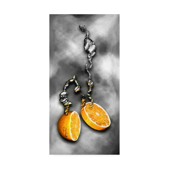 Trademark Fine Art 'Orange Splash over Marble' Canvas Art by Roderick Stevens