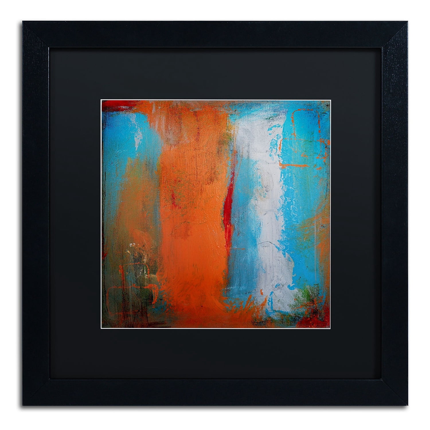 Trademark Fine Art "Orange Swatch" Canvas Art by Nicole Dietz Black Matte, Black Frame