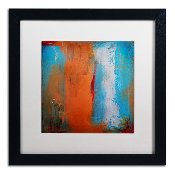 Trademark Fine Art ''Orange Swatch'' by Nicole Dietz 16" x 16" White Matted Black Frame