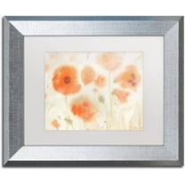 Trademark Fine Art "Orange Tones" Canvas Art by Sheila Golden, White Matte, Silver Frame