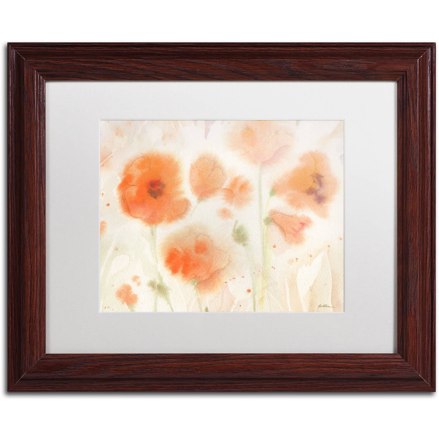Trademark Fine Art "Orange Tones" Canvas Art by Sheila Golden, White Matte, Wood Frame