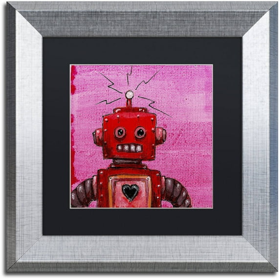 Trademark Fine Art 'Orangebot' Canvas Art by Craig Snodgrass, Black Matte, Silver Frame