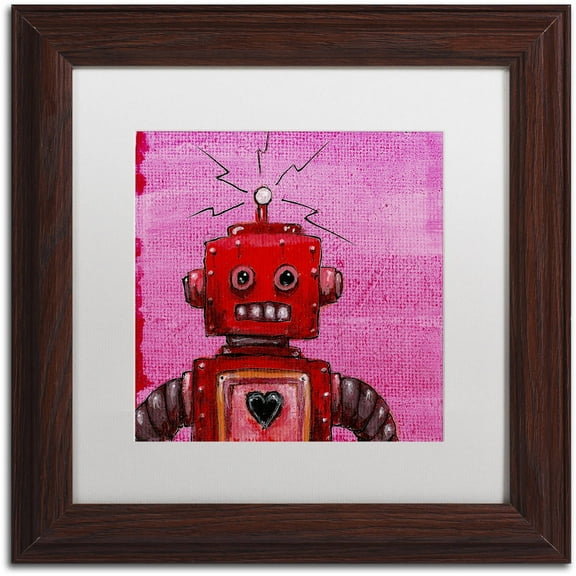 Trademark Fine Art 'Orangebot' Canvas Art by Craig Snodgrass, White Matte, Wood Frame
