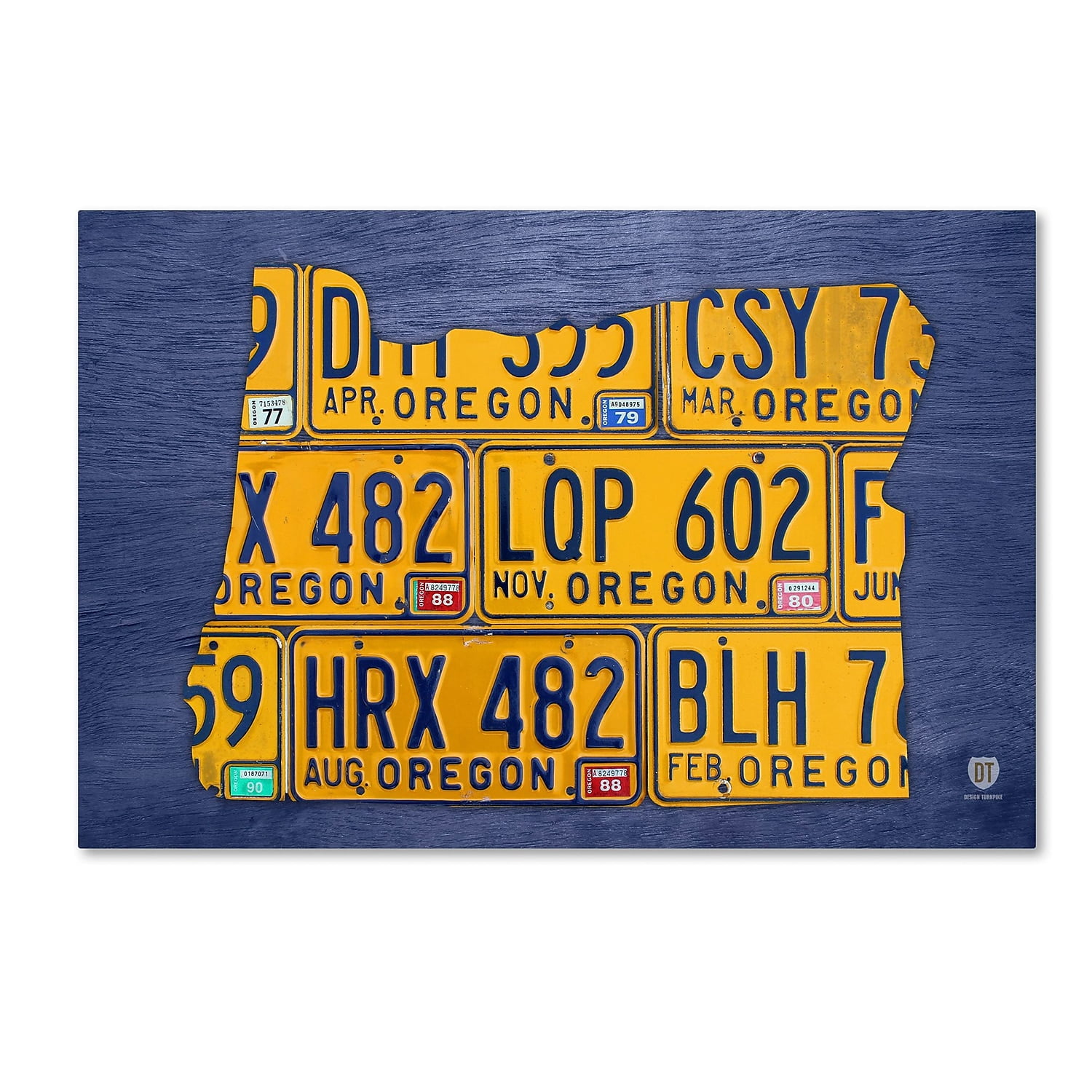 Trademark Fine Art 'Oregon License Plate Map' Canvas Art by Design Turnpike