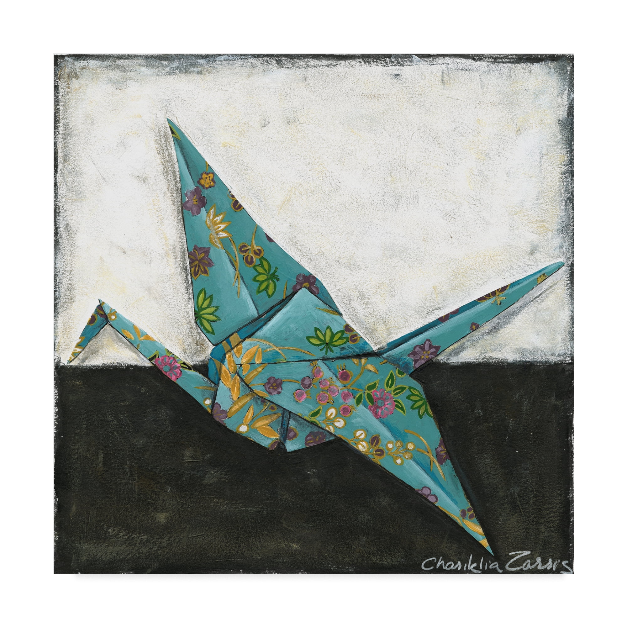 Trademark Fine Art 'Origami Crane' Canvas Art by Chariklia Zarris