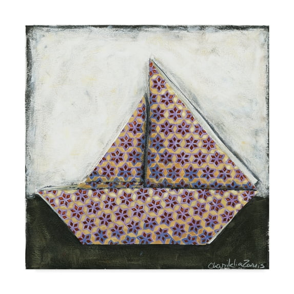 Trademark Fine Art 'Origami Sailboat' Canvas Art by Chariklia Zarris