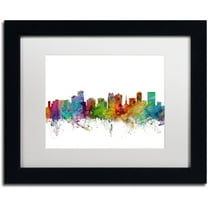 Trademark Fine Art 'Orlando Florida Skyline' Canvas Art by Michael Tompsett, White Matte, Black Frame