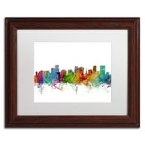 Trademark Fine Art 'Orlando Florida Skyline' Canvas Art by Michael Tompsett, White Matte, Wood Frame