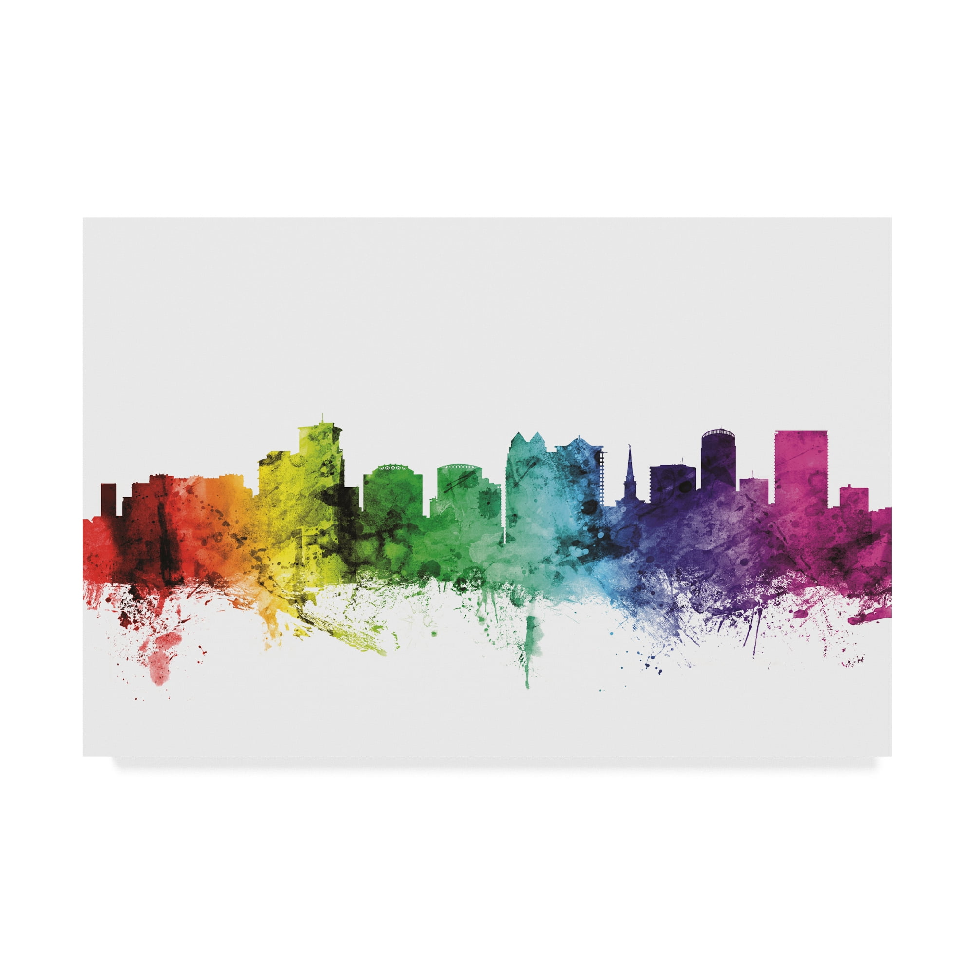Trademark Fine Art 'Orlando Florida Skyline Rainbow' Canvas Art by Michael Tompsett