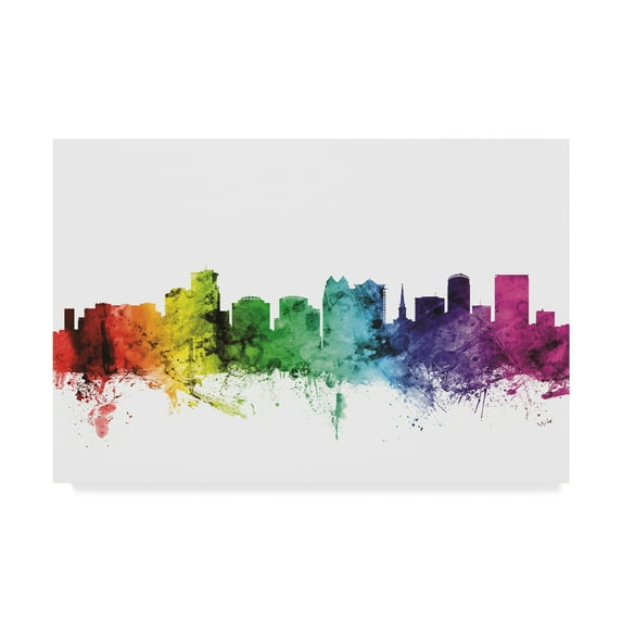 Trademark Fine Art 'Orlando Florida Skyline Rainbow' Canvas Art by Michael Tompsett